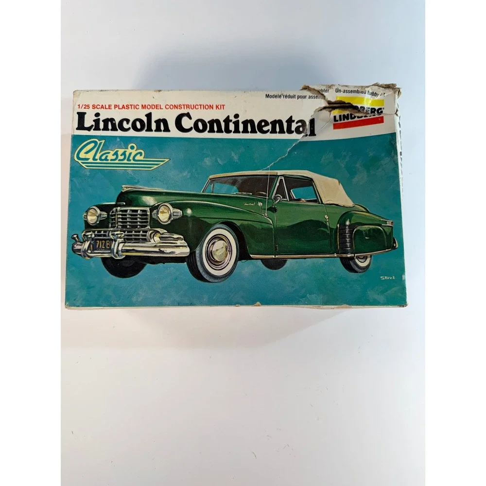 Lindberg 1/25 Lincoln Continental Classic Model Kit No 370 Vintage 1948 Car